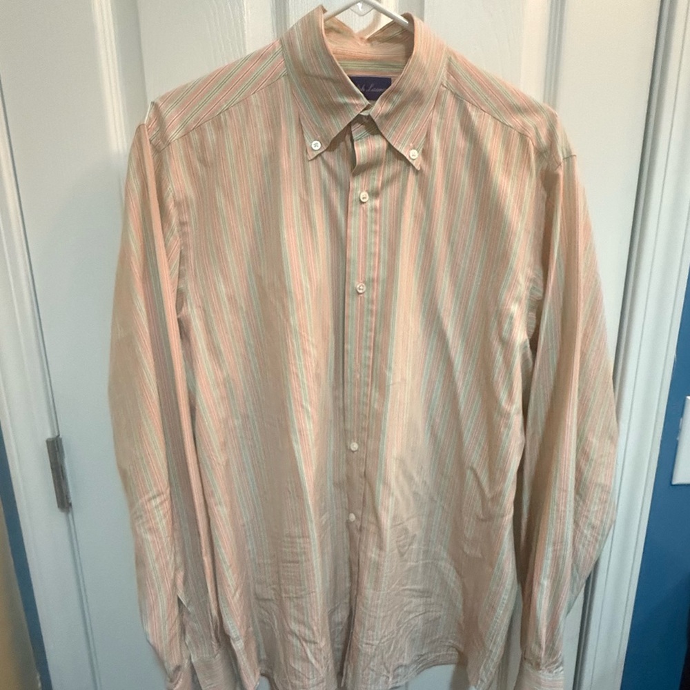 Ralph Lauren Purple Label Striped Button-Down Shirt - Size L